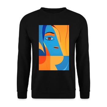 Abstrakte Kunst - Unisex Pullover - Schwarz - Vorne - Alina (178cm) & Michal (187cm)