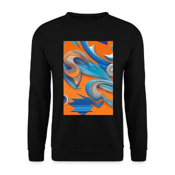 Abstrakte Kunst - Unisex Pullover - Schwarz - Vorne - Alina (178cm) & Michal (187cm)