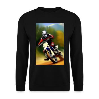 Motocross Riding - Unisex Sweatshirt - black - Front - Alina (178cm) & Michal (187cm)