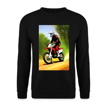Motocross Riding - Unisex Sweatshirt - black - Front - Alina (178cm) & Michal (187cm)