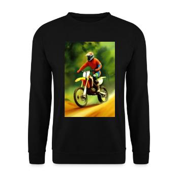 Motocross Riding - Unisex Sweatshirt - black - Front - Alina (178cm) & Michal (187cm)