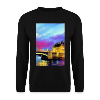 Bridges in London - Unisex Sweatshirt - black - Front - Alina (178cm) & Michal (187cm)
