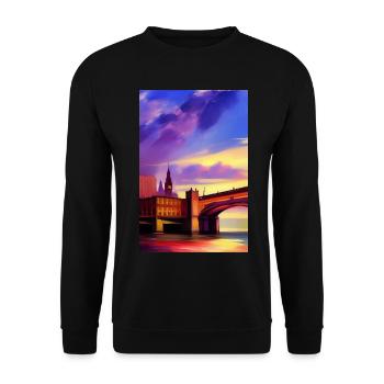 Bridges in London - Unisex Sweatshirt - black - Front - Alina (178cm) & Michal (187cm)