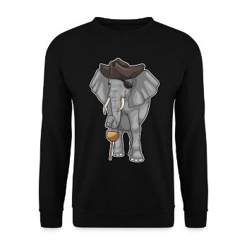 Elephant Pirate Wooden Leg Eye Patch - Unisex Sweatshirt - black - Front - Alina (178cm) & Michal (187cm)