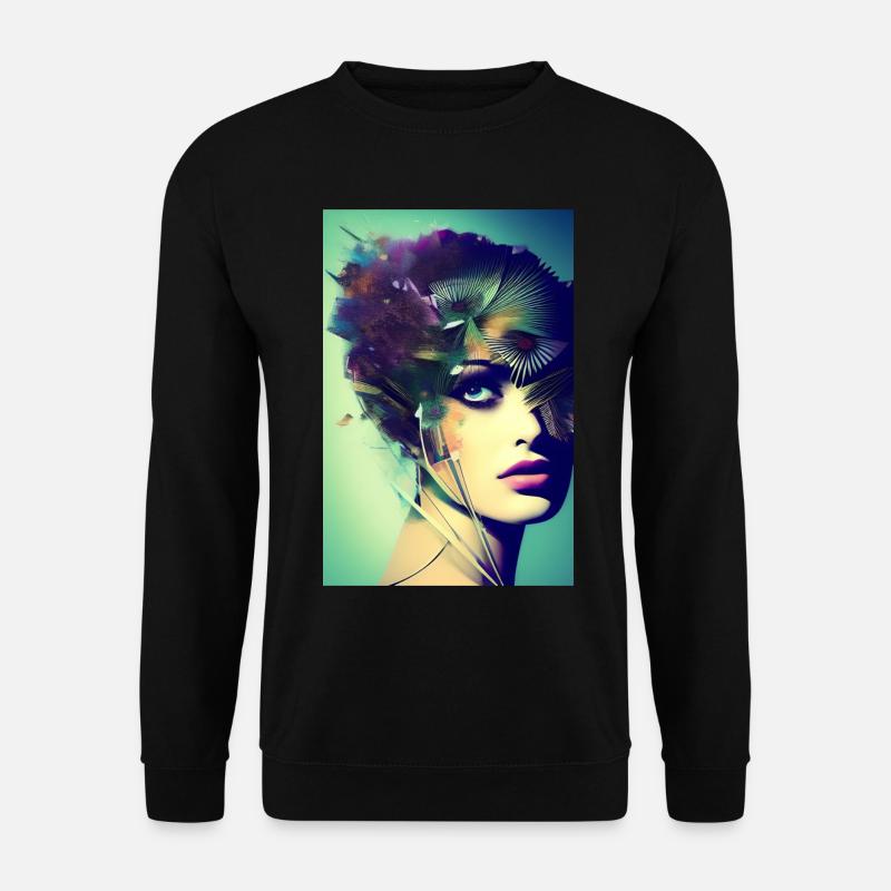 Abstrakte Gesichts Kunst - Unisex Pullover - Schwarz