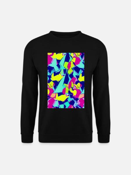 Retro Muster Bunt - Unisex Pullover - Schwarz
