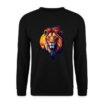Abstract illustration of lion - Unisex Sweatshirt - black - Front - Alina (178cm) & Michal (187cm)