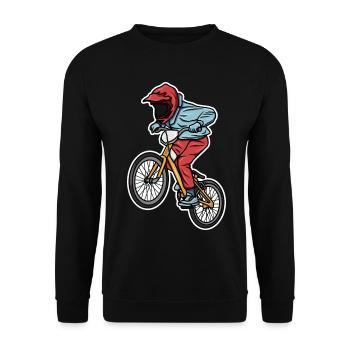 Funny BMX boy - Unisex Sweatshirt - black - Front - Alina (178cm) & Michal (187cm)