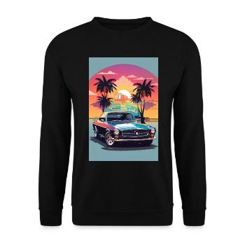 Muscle car - Unisex Sweatshirt - black - Front - Alina (178cm) & Michal (187cm)