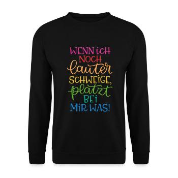 Lauter Schweigen Regenbogen - Unisex Pullover - Schwarz - Vorne - Alina (178cm) & Michal (187cm)
