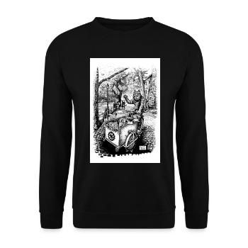 Pendant ce temps à Cracovie [Pologne] - Sweat-shirt Unisexe - noir - Devant - Alina (178cm) & Michal (187cm)