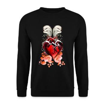 Wonderful heart made of glass. - Unisex Sweatshirt - black - Front - Alina (178cm) & Michal (187cm)