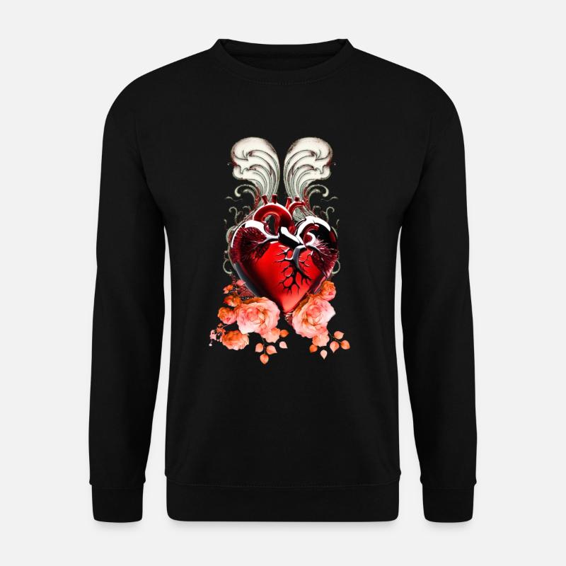 Wunderschönes Herz aus Glas. - Unisex Pullover - Schwarz