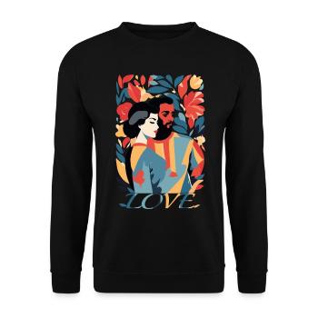 Abstract Art Man and Woman - Unisex Sweatshirt - black - Front - Alina (178cm) & Michal (187cm)