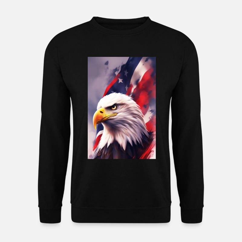 Glatze Eagel - Patriotisch - Unisex Pullover - Schwarz