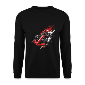 Voiture de course de formule | Illustration de course à grande vitesse - Sweat-shirt Unisexe - noir - Devant - Alina (178cm) & Michal (187cm)