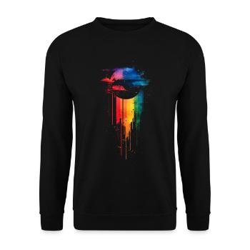 Subtil et cool Dripping Pride drapeau arc en ciel Design - Sweat-shirt Unisexe - noir - Devant - Alina (178cm) & Michal (187cm)