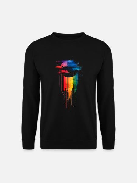 Subtil et cool Dripping Pride drapeau arc en ciel Design - Sweat-shirt Unisexe - noir