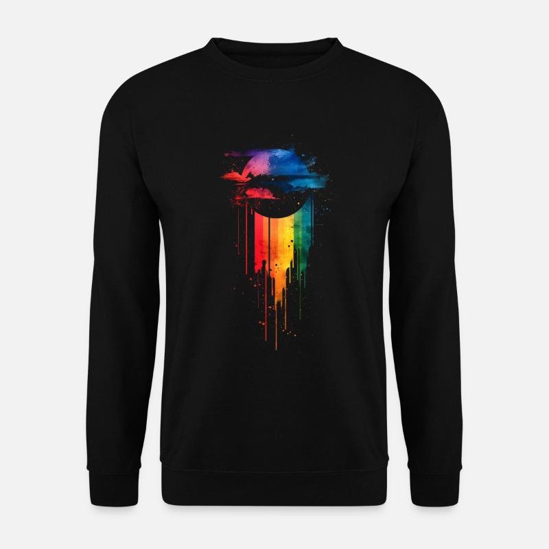 Subtil et cool Dripping Pride drapeau arc en ciel Design - Sweat-shirt Unisexe - noir