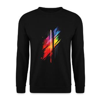 Subtil et cool Dripping Pride drapeau arc en ciel Design - Sweat-shirt Unisexe - noir - Devant - Alina (178cm) & Michal (187cm)