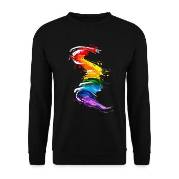 Abstrait Rainbow Pride Tornado Design - Vibrant - Sweat-shirt Unisexe - noir - Devant - Alina (178cm) & Michal (187cm)