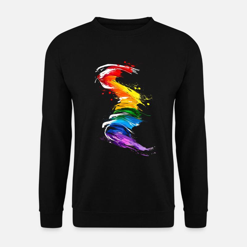 Abstraktes Regenbogen Pride Tornado Design - Lebendig - Unisex Pullover - Schwarz