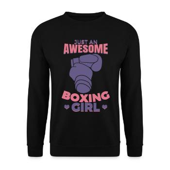 Boxer - Unisex Sweatshirt - black - Front - Alina (178cm) & Michal (187cm)