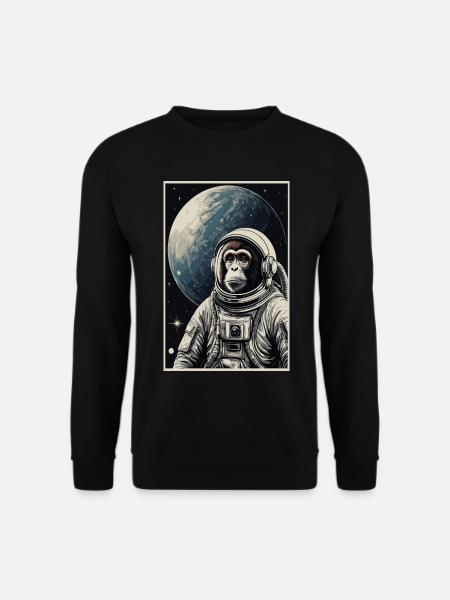 Astronaut Monkey - Unisex Sweatshirt - black