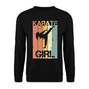 Vintage Karate - Unisex Pullover - Schwarz - Vorne - Alina (178cm) & Michal (187cm)