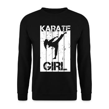 Karate Girl - Unisex Sweatshirt - black - Front - Alina (178cm) & Michal (187cm)