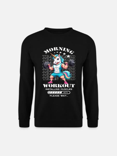 Enhjørning morgen træning - Unisex sweater - sort