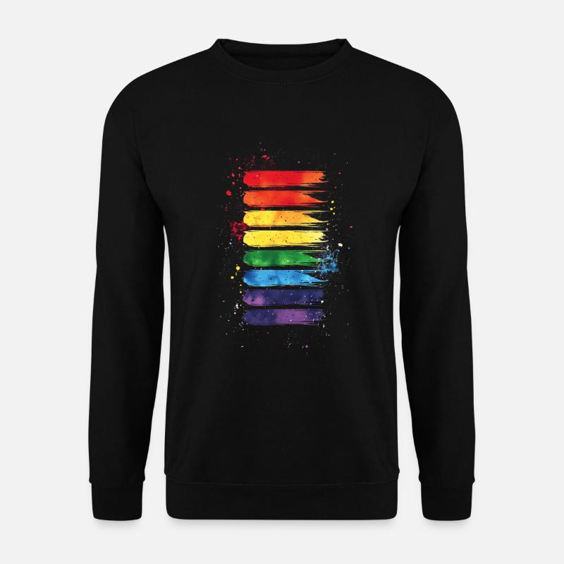 Dezentes und cooles tropfendes Pride-Flaggen-Regenbogen-Design - Unisex Pullover - Schwarz