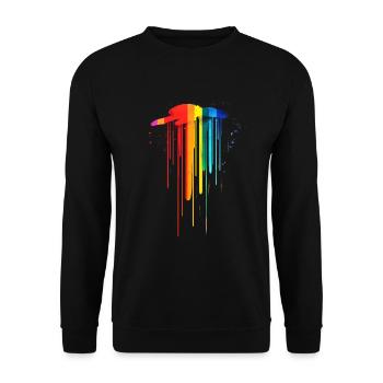 Subtle and Cool Dripping Pride Flag Rainbow Design - Unisex Sweatshirt - black - Front - Alina (178cm) & Michal (187cm)