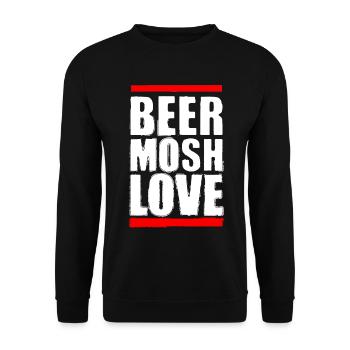 Beer Mosh Love White Letter - Unisex Sweatshirt - black - Front - Alina (178cm) & Michal (187cm)