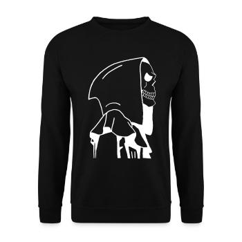 Death in profile - Unisex Sweatshirt - black - Front - Alina (178cm) & Michal (187cm)