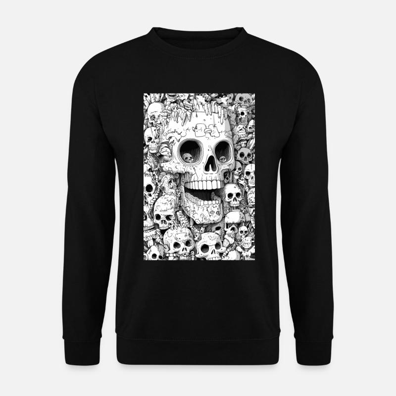 Skeletthülle im Schwarzweiß - Unisex Pullover - Schwarz