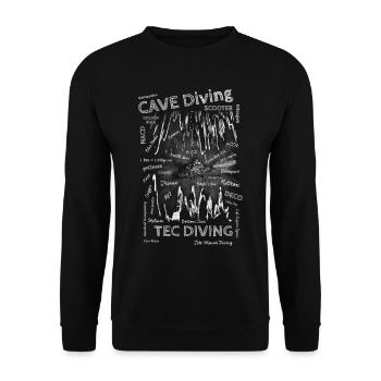TEC Diving, Cave Diving Terms Chalk - Unisex Sweatshirt - black - Front - Alina (178cm) & Michal (187cm)