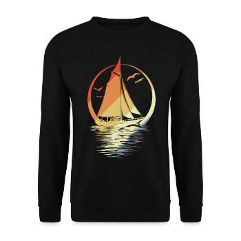 Sailing Vintage Look - Unisex Sweatshirt - black - Front - Alina (178cm) & Michal (187cm)