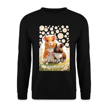 Zwei goldige Meerschweinchen Meine Lieblingstiere - Unisex Pullover - Schwarz - Vorne - Alina (178cm) & Michal (187cm)