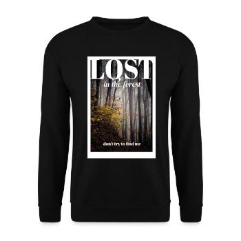 PERDU dans la forêt - Sweat-shirt Unisexe - noir - Devant - Alina (178cm) & Michal (187cm)
