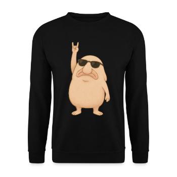 Blobfisch Rockt - Unisex Pullover - Schwarz - Vorne - Alina (178cm) & Michal (187cm)