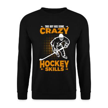 This Boy Has Some Crazy Hockey Skills - Unisex Pullover - Schwarz - Vorne - Alina (178cm) & Michal (187cm)