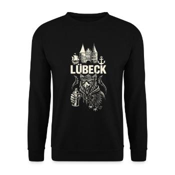 Lübeck Street Vibes - Sweat-shirt Unisexe - noir - Devant - Alina (178cm) & Michal (187cm)