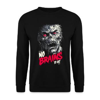 There are no brains - Unisex Sweatshirt - black - Front - Alina (178cm) & Michal (187cm)