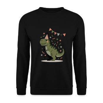 Dino Fête d’anniversaire T-Rex Design Enfants - Sweat-shirt Unisexe - noir - Devant - Alina (178cm) & Michal (187cm)