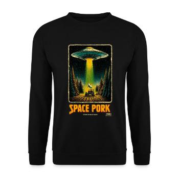 Space Pork - Unisex Sweatshirt - black - Front - Alina (178cm) & Michal (187cm)