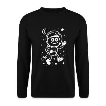 Ribbo as an astronaut on a space mission - Unisex Sweatshirt - black - Front - Alina (178cm) & Michal (187cm)