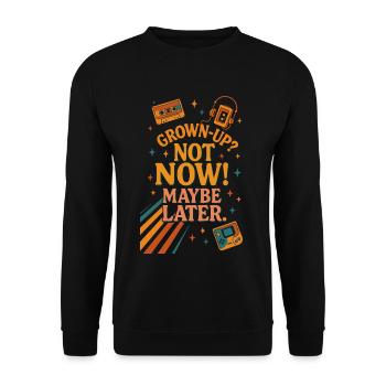 Zitat zum Meilenstein des Retro-Gaming-Wachstums - Unisex Pullover - Schwarz - Vorne - Alina (178cm) & Michal (187cm)