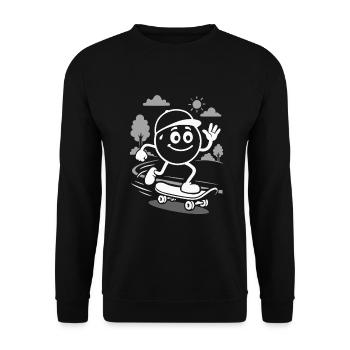Ribbo sur le skateboard - Sweat-shirt Unisexe - noir - Devant - Alina (178cm) & Michal (187cm)