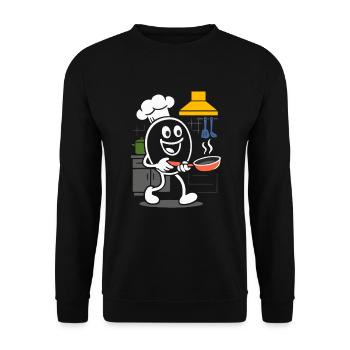 Ribbo as a chef – Funny kitchen and cooking scene - Unisex Sweatshirt - black - Front - Alina (178cm) & Michal (187cm)
